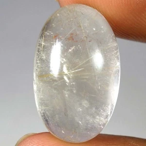 100% Natural Golden Rutile Quartz Oval Cab Loose Gemstones 24.35Cts 14x 23x 09mm - Picture 1 of 3