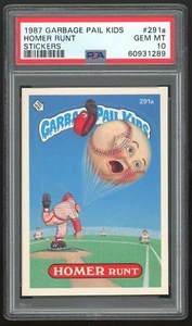 1987 Topps Garbage Pail Kids 7th Series #291a Homer Runt PSA 10 GEM MINT Os7 - Picture 1 of 2