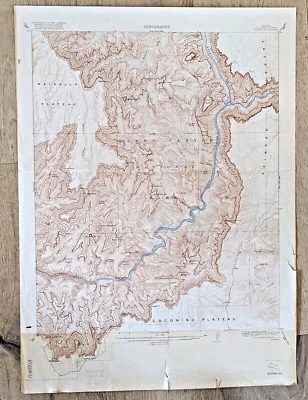 1907 Grand Canyon Arizona Coconino County Vishnu Quadrangle US Geological Map - Image 1 of 4