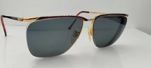 Vintage Tura 477 Gold Purple Oval Half-Rim Metal Sunglasses Japan FRAMES ONLY - Picture 1 of 7