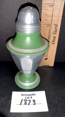 Atomic Aluminum Salt Pepper Shaker Greek Key MCM Vintage - Image 1 of 4