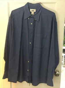 Old Navy Shirt Navy French Blue Long Sleeve Casual Button Down Men's Large. - Picture 1 of 3