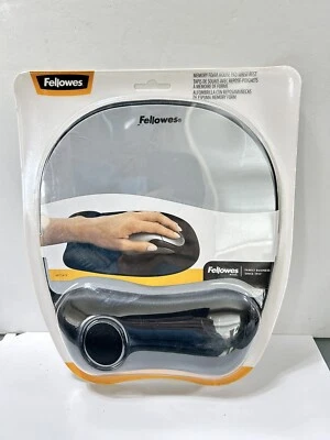 Fellowes Black Mouse Pad w/Wrist Rest, Nonskid Back - Image 1 of 4