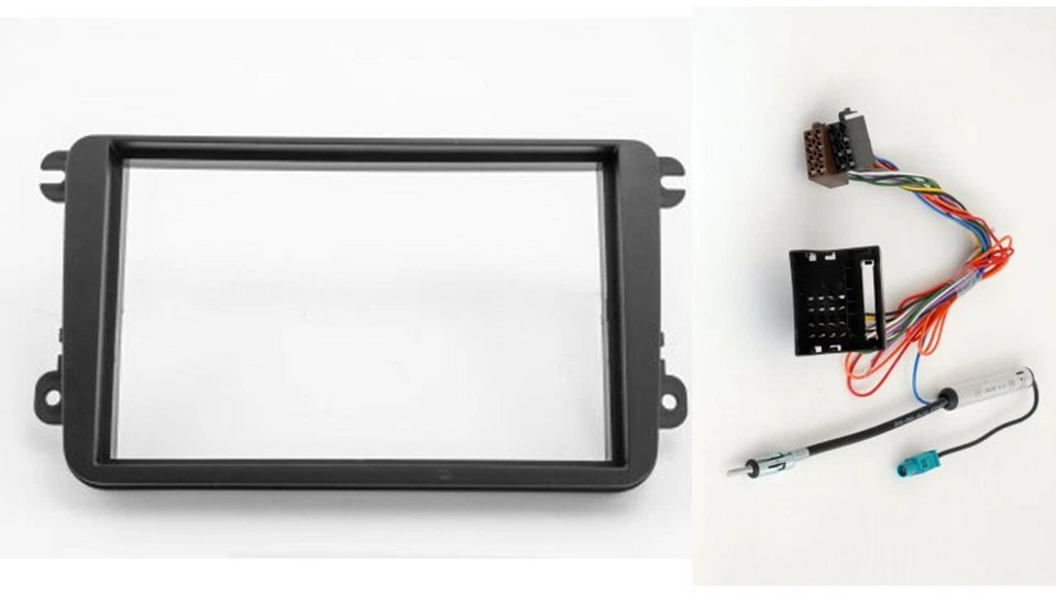 Marco de Montaje para Radio 2DIN  VW SKODA SEAT+CONEXIONES FAKRA PHANTOM  ANTENA - Imagen 1 de 1