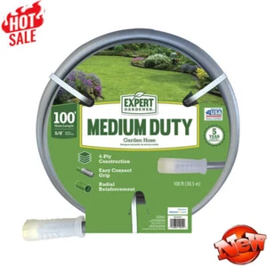 5/8 Zoll Durchmesser x 100 Fuß mittelschwerer Gartenschlauch Wasserschlauch strapazierfähig Rasen grau - Bild 1 von 6