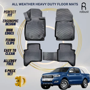 Floor Mats Liners For Ford Ranger 2011-2022 All Weather Heavy Duty 3D Auto Rugs - Picture 1 of 9