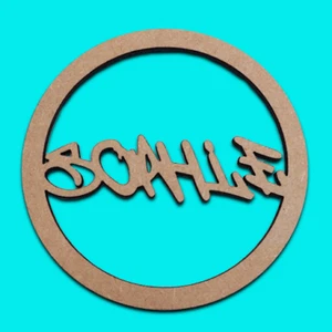 Personalised Wooden Name Hoop,Sign,Circle,Plaque, painted, unpainted, Graffiti - Picture 1 of 2