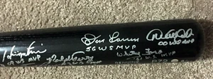 Yankees WS MVPs signiert INS Derek Jeter LS P72 Schläger 11 Auto Rivera Steiner /27 - Bild 1 von 12
