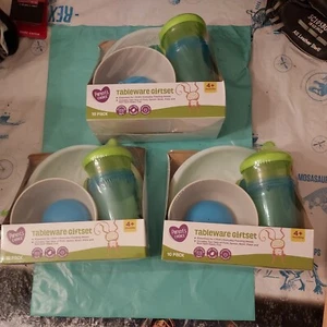 3X PARENT'S CHOICE Tableware giftset. (2) forks, spoon, bowl, plate, cup 4+ Mths - Picture 1 of 6