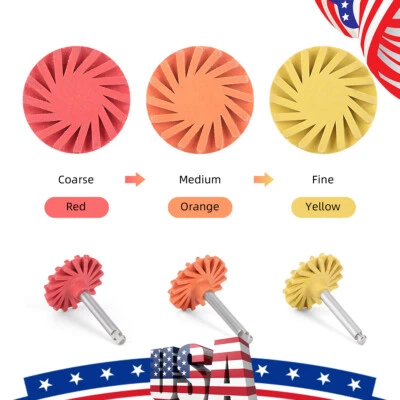 6Pcs Dental RA Composite Diamond System Rubber Wheel Grinding Polishing Rotary - Image 1 of 4