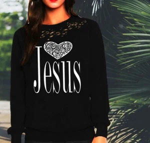 Sudadera Cristiana y Mascarilla Peso Pesado Entrenamiento Camisa Amor Jesús Camisa Top - Imagen 1 de 2