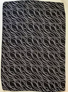 ++ A Black And White Striped Design Vintage Ladies Chiffon Scarf By @ The Beach - Picture 1 of 4