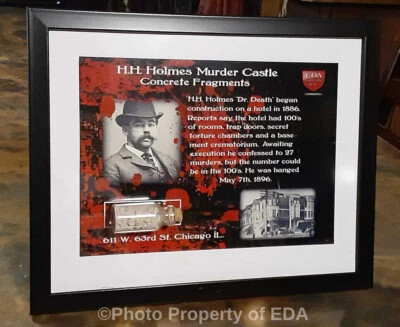HH Holmes Murder Castle Concrete Fragments Haunted Object House Item Relic w/COA - Image 1 of 4