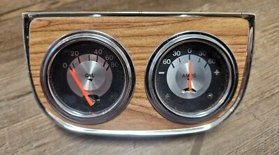 Vintage Precision Instruments Oil & AMPS Gauges & Trim Bezel Car Truck Hotrod  - Image 1 of 4