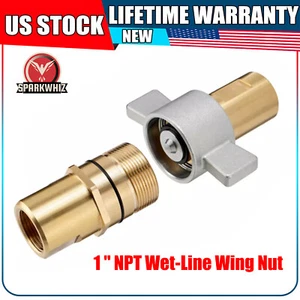 1" NPT Wet-Line Wing Nut Hydraulic Quick Disconnect Coupler / Coupling Set - Picture 1 of 24