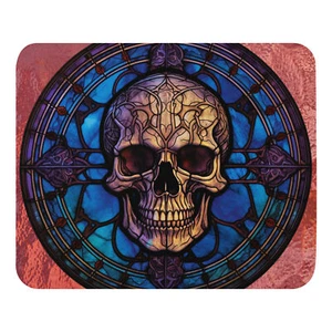 Skeleton Stain Glass Skull Mouse Pad - Afbeelding 1 van 1