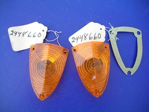 NOS 1964 DODGE POLARA 330 440 PARKING LIGHT TURN SIGNAL LENSES 2480256 2448660 - Picture 1 of 2