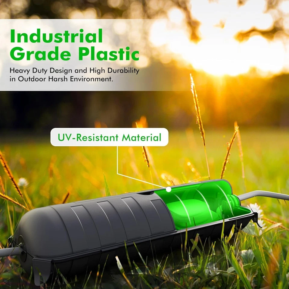 2PK Outdoor Waterproof Connection Box, Weatherproof Extension Lead Cover, Grey - Image 1 of 4