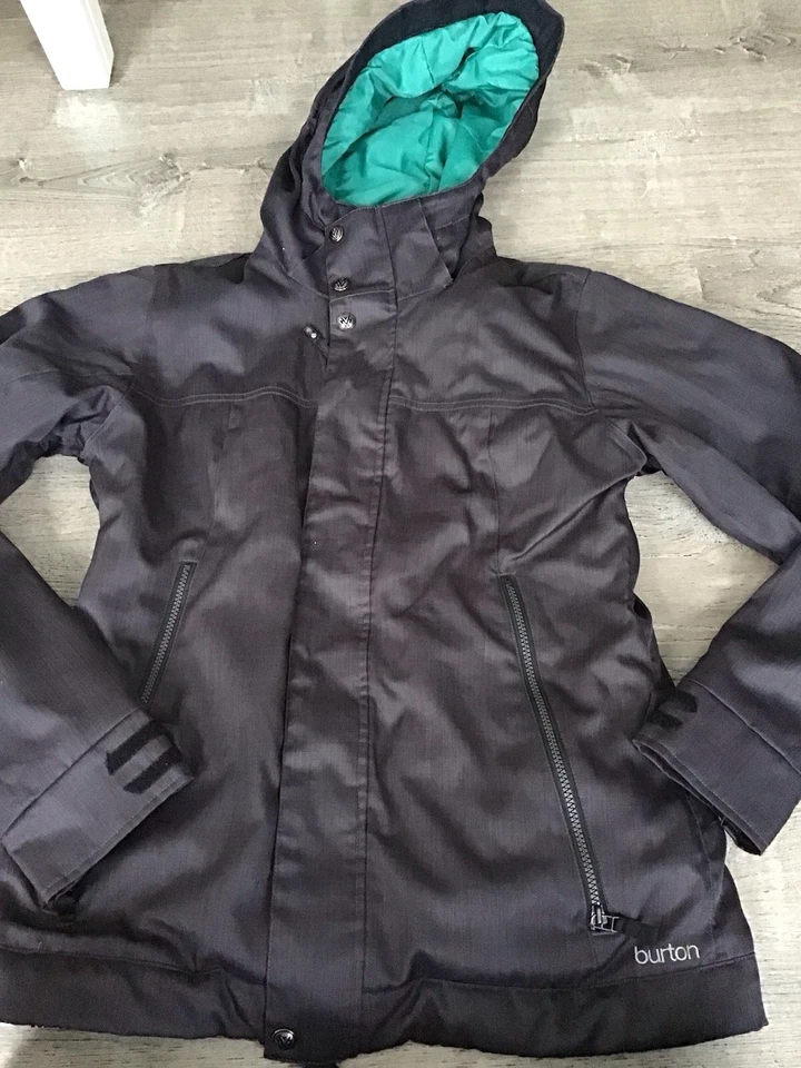 Burton White Collection DRYRIDE Snowboard Jacket Womens L Gray Hooded Outdoor - Image 1 of 4