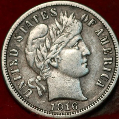 1916-S San Francisco Mint Silver Barber Dime - Image 1 of 2