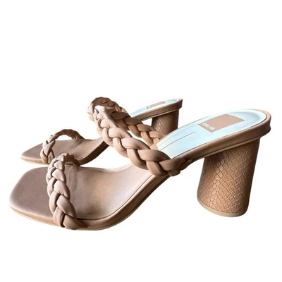 Dolce Vita Naira сплетенные сандалии размер 9 кафе Stella желтовато-коричневый каблуки квадратный носок новый с Ярлыками новый в коробке - Изображение 1 из 4