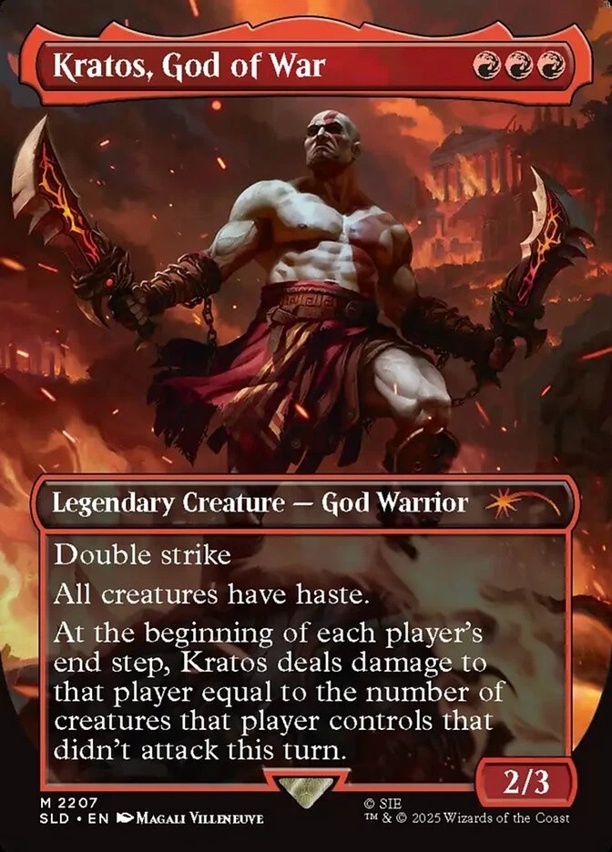 1x - Kratos, God of War - Borderless  #2207 - Secret Lair: Playstation MTG - Image 1 of 1