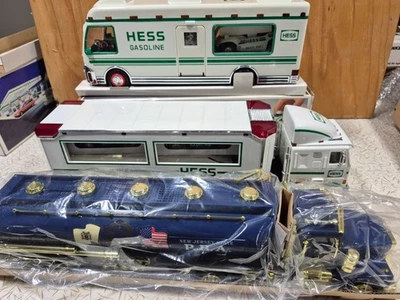 Toy Trucks; Hess with accessories, NJ PBA, and bonus Corvette w/pull cord - Image 1 of 4