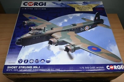 Corgi 1:72 Short Stirling Mk.I BF372 OJ-H 149 Squadron RAF F/SGT VC 1942 AA39502 Foto 1 de 4