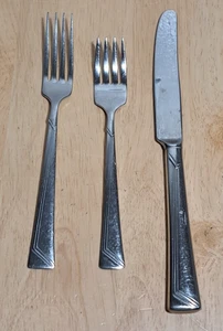 3 tenedores de cena/ensalada Oneida Community de acero inoxidable ERA y cubiertos para cuchillos de mantequilla - Imagen 1 de 5