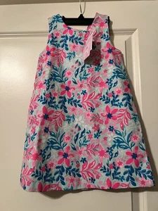 NWT Size 4T Tommy Bahama Pink Blue Sleeveless Tropical Shift Dress Fully Lined - Picture 1 of 6