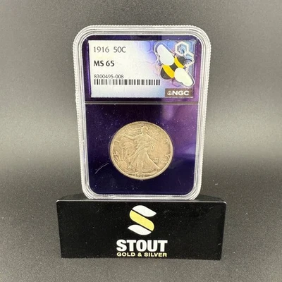 1916 Walking Liberty Half Dollar NGC MS-65 Purple Core - Image 1 of 4