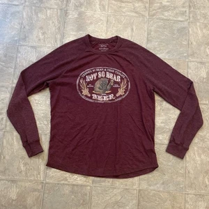 Lucky Brand Venice Burnout Not So Bear Beer Long Sleeve T Shirt Size XLarge - Picture 1 of 6