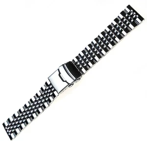 20 22mm Screw Links Stainless Steel Watch Strap Band Flat+Curved End Watchband - Picture 1 of 18