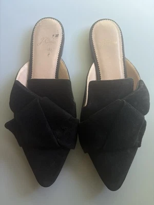 Zapato plano J.CREW negro para mujer talla 7,5 M punta puntiaguda deslizables en gamuza  Foto 1 de 4