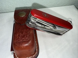 Victorinox Swiss Army Knife Zermatt Leather Sheath Steel Sharpener Original Own - Picture 1 of 18