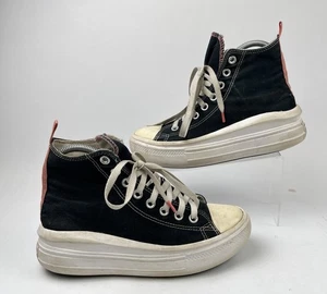 Converse Chuck Taylor All Star Move schwarze hohe Schuhe UK Größe 5 sehr gebraucht *Mängel - Bild 1 von 16