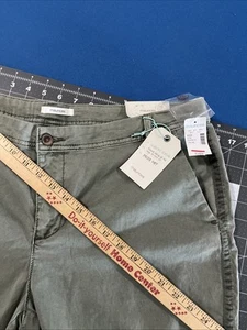 Pantalones chinos holgados Maurices talla 15/16 verde pizarra recortados/puño enrollado - Nuevos - Imagen 1 de 10