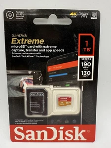 SANDISK EXTREME Plus 1TB Micro SD MicroSDXC Class 10 V30 A2 UHS-I U3 Memory Card - Photo 1 sur 2