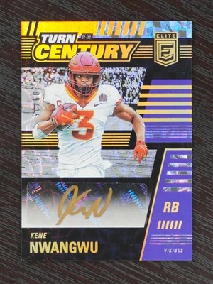 2021 Elite Kene Nwangwu Turn of the Century Black Gold Rookie Auto /25 SSP - Image 1 of 2