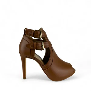 Michael Kors Womens Boots Brown Faux Leather - Joanna Bootie UK 5 - Picture 1 of 5
