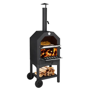 Outdoor Wood Fired Pizza Oven with Pizza Stone,Pizza Peel,Grill Rack,66*57*158cm - Picture 1 of 12