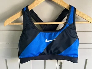 Sujetador acolchado deportivo/fitness Nike Pro Dri Fit en negro/azul - mediano - Imagen 1 de 7