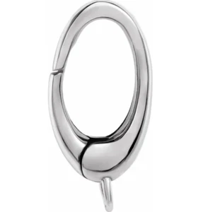 10.7mm 14k Solid White Gold Triggerless Carabiner Charm Lobster Clasp USA MADE - Picture 1 of 3