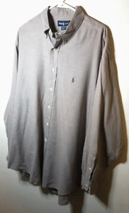 Ralph Lauren Herren XL 17,5x32" braun weiß kariert Micro-Hahnentritt Knopfleiste Hemd - Bild 1 von 7