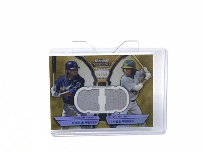 RICKIE WEEKS X JEMILE WEEKS 2011 Bowman Oro Esterlina 35/50 Doble Reliquia DRB-WW Foto 1 de 2