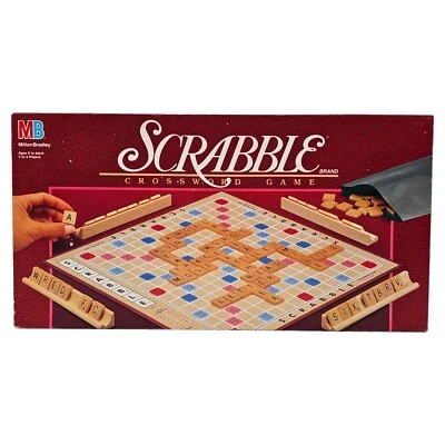 Scrabble MB Spiele Kreuzwortspiel 1989 Holz Gesellschaftsspiel Vintage Selten - Bild 1 von 4