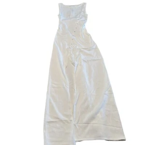 Abito Mila tinta unita e a righe ecrù bianco panna X-Small XS nuovo con etichetta - Foto 1 di 13