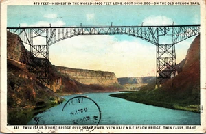 Twin Falls Idaho ID Hieronymus Brücke über Snake River Vintage Postkarte - Bild 1 von 2