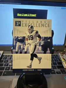 2018 PANINI AARON DONALD PILLARS OF EXCELLENCE INSERT CARD LOS ANGELES RAM NFL - Picture 1 of 1