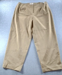 Talbots Women’s Pants Brown Size 20WP Straight Leg Elastic Waist High Rise 27" - Picture 1 of 11
